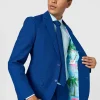 Men OppoSuits Solid Colored Suits^Navy Royale - Flaminguy Lining