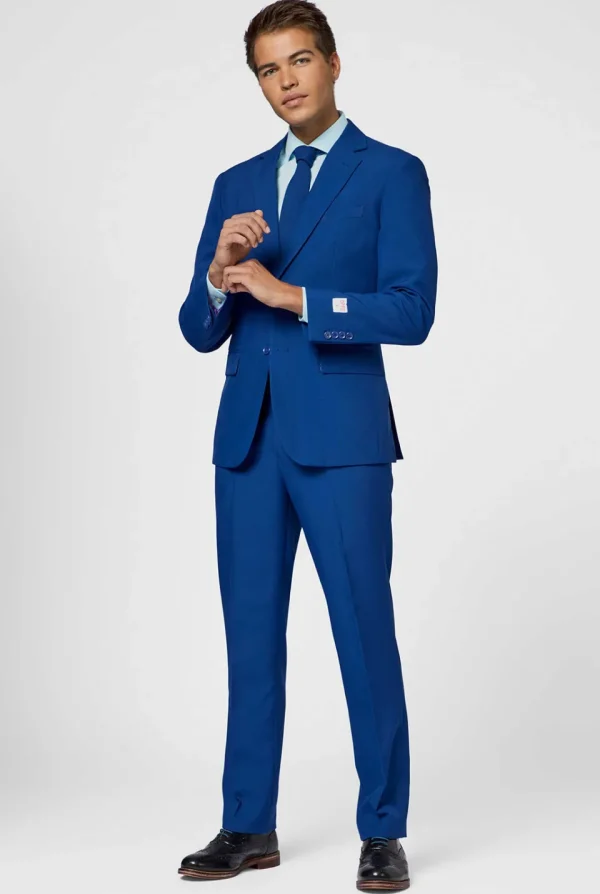 Men OppoSuits Solid Colored Suits^Navy Royale - Flaminguy Lining