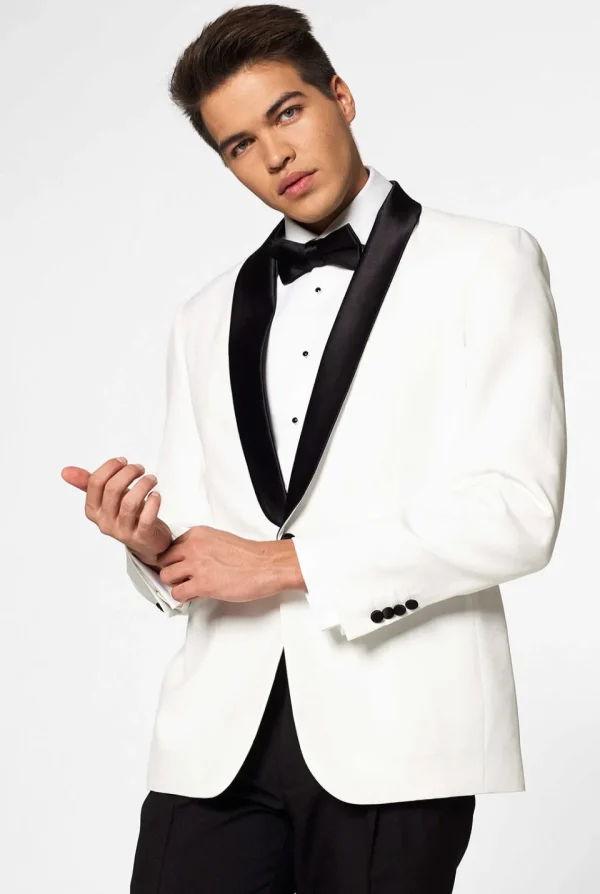 Men OppoSuits Christmas Tuxedos^Pearly White