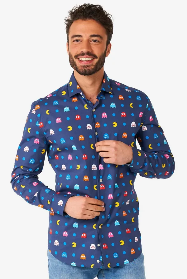 Men OppoSuits Casual Shirts^Pixel Pac-Man™