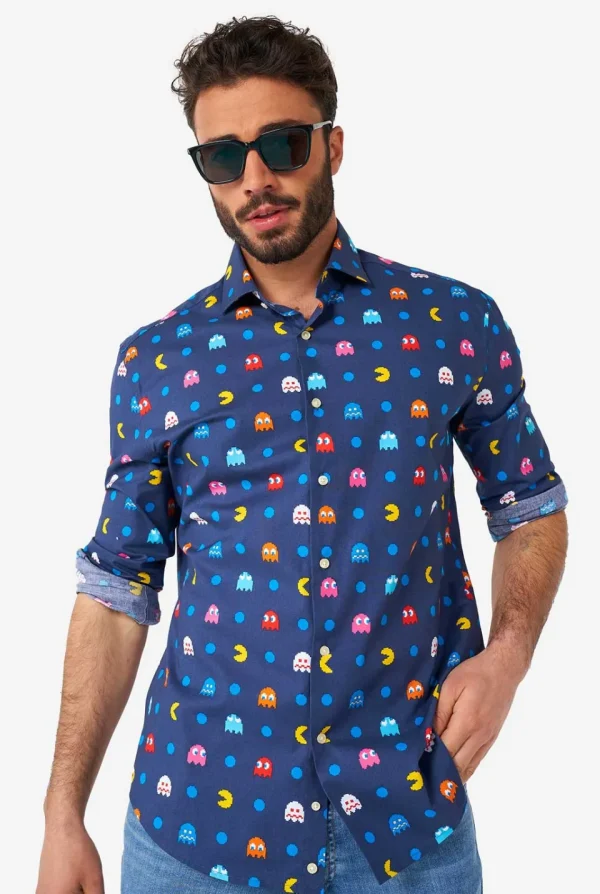 Men OppoSuits Casual Shirts^Pixel Pac-Man™