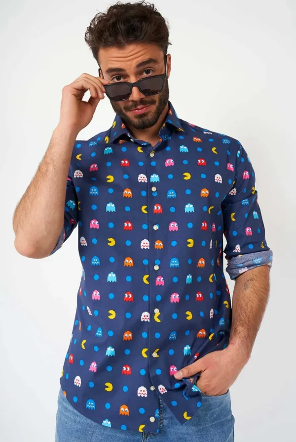 Men OppoSuits Casual Shirts^Pixel Pac-Man™