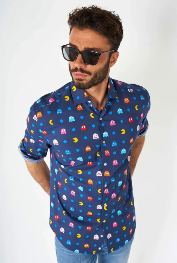 Men OppoSuits Casual Shirts^Pixel Pac-Man™