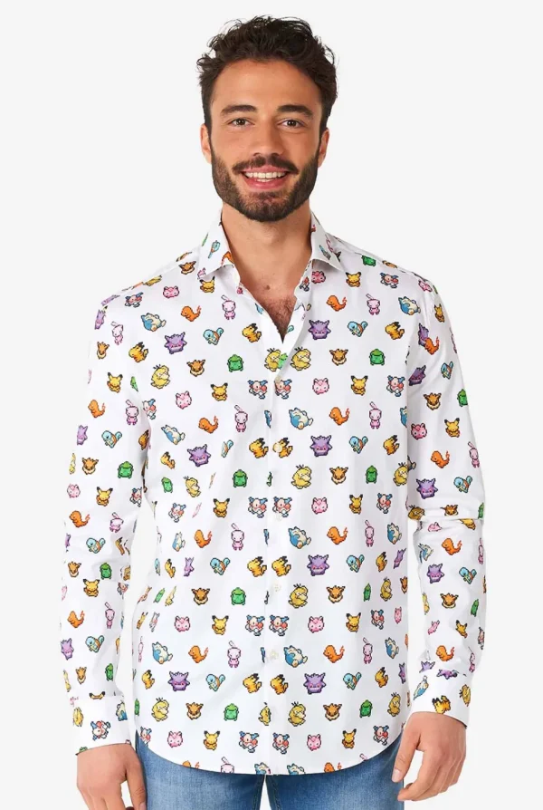 Men OppoSuits Casual Shirts^Pixel Pokemon™