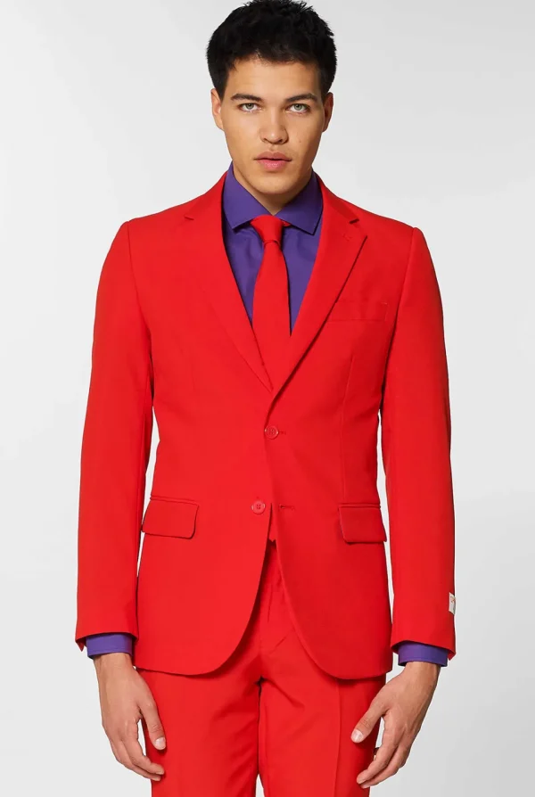 Men OppoSuits Prom Suits^Red Devil