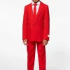 Boys OppoSuits Solid Colored Suits^Red Devil