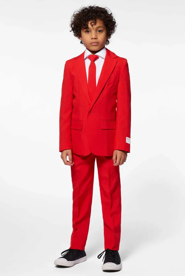 Boys OppoSuits Solid Colored Suits^Red Devil