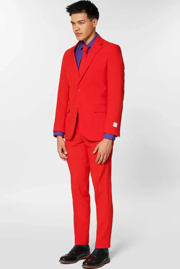 Men OppoSuits Prom Suits^Red Devil