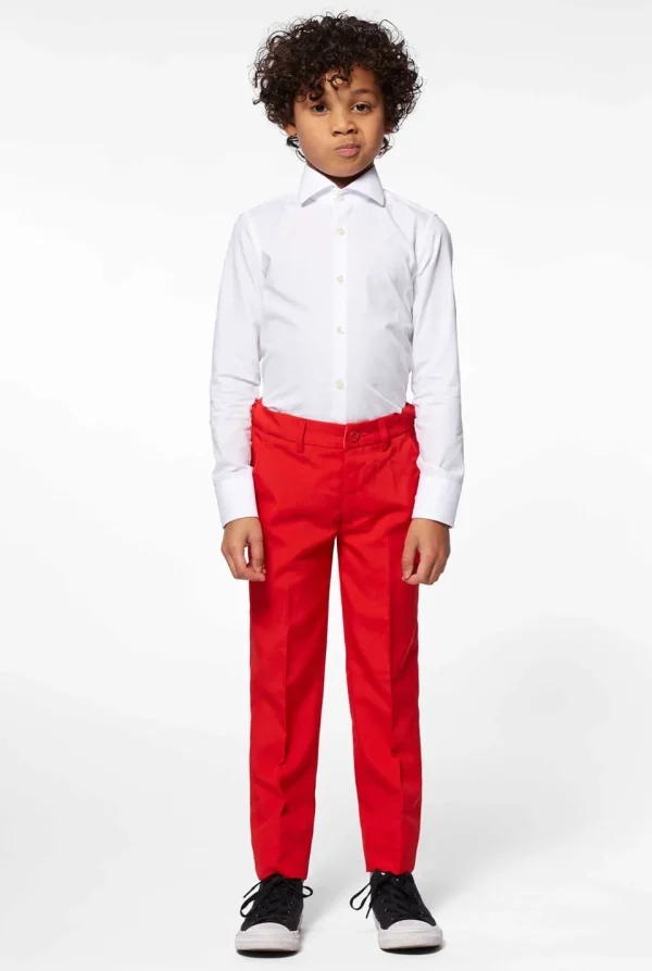 Boys OppoSuits Solid Colored Suits^Red Devil