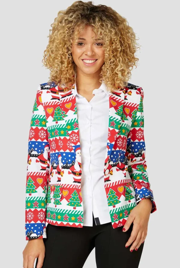 Women OppoSuits Christmas Blazers^Snazzy Santa