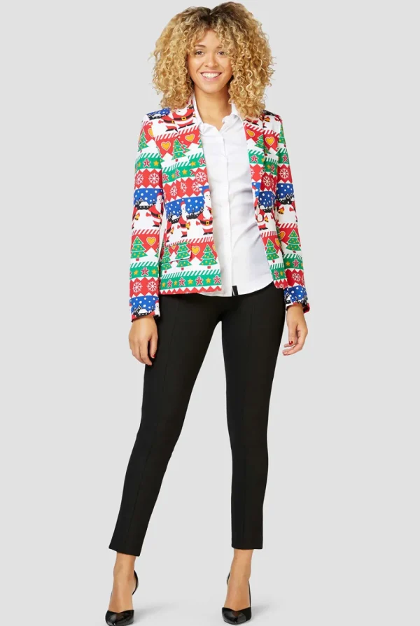 Women OppoSuits Christmas Blazers^Snazzy Santa