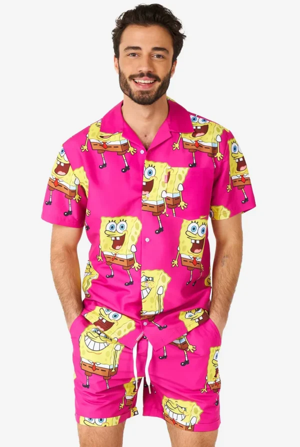 Men OppoSuits Printed Summer Sets^Spongebob™ Pink