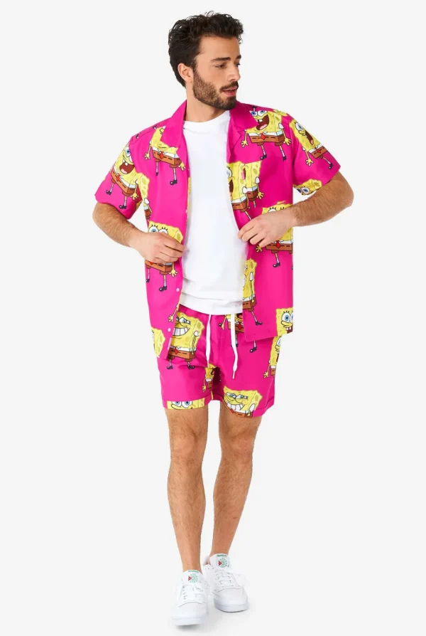 Men OppoSuits Printed Summer Sets^Spongebob™ Pink