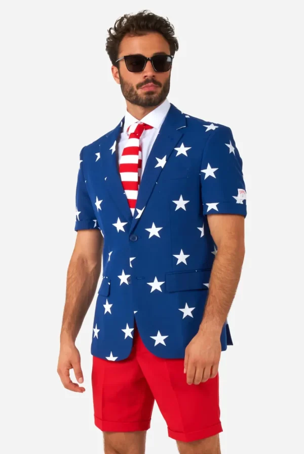 Men OppoSuits Wedding Suits^Stars And Stripes