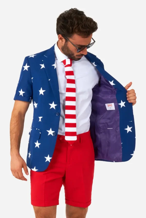 Men OppoSuits Wedding Suits^Stars And Stripes