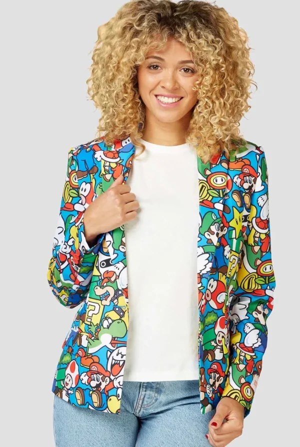 Women OppoSuits Party Blazers^Super Mario™