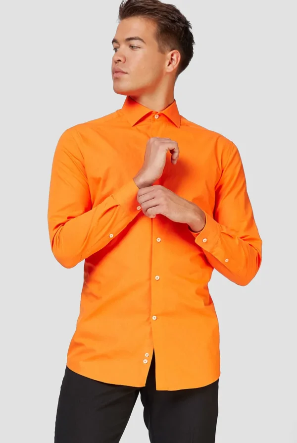 Men OppoSuits Solid Colored Shirts^The Orange