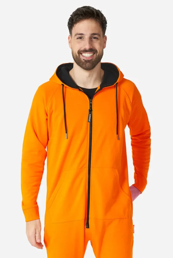 Men OppoSuits Solid Colored Onesies^The Orange