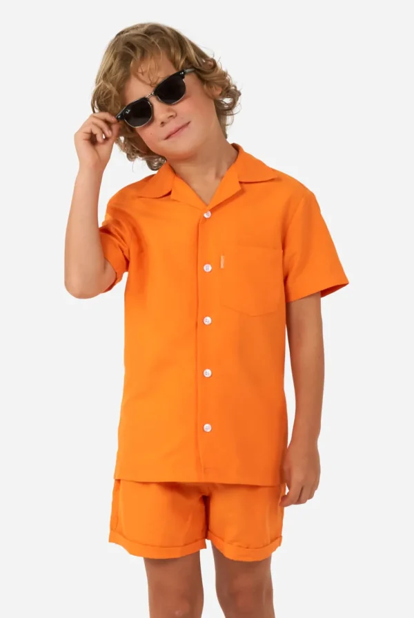 Men OppoSuits Solid Colored Summer Sets^The Orange