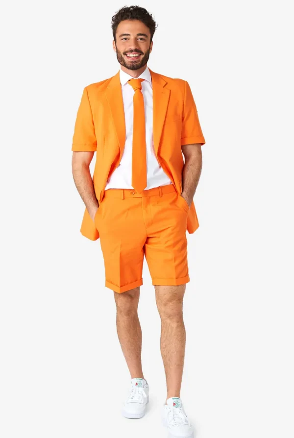 Men OppoSuits Solid Colored Suits^The Orange