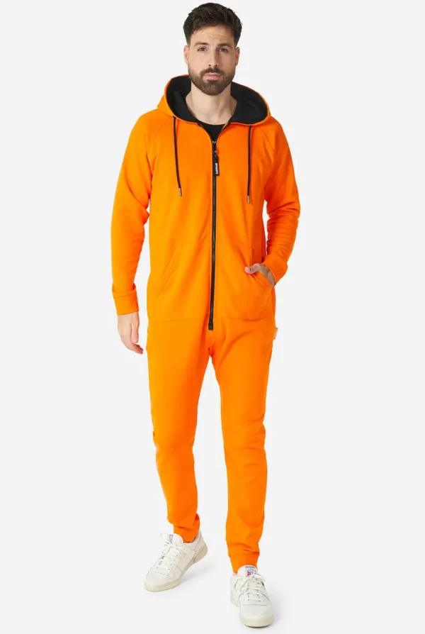 Men OppoSuits Solid Colored Onesies^The Orange