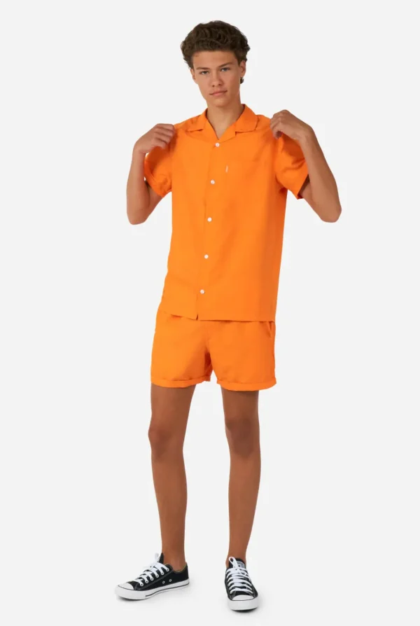 Men OppoSuits Solid Colored Summer Sets^The Orange