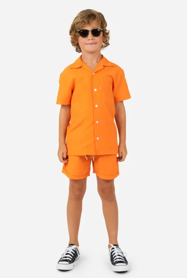 Men OppoSuits Solid Colored Summer Sets^The Orange