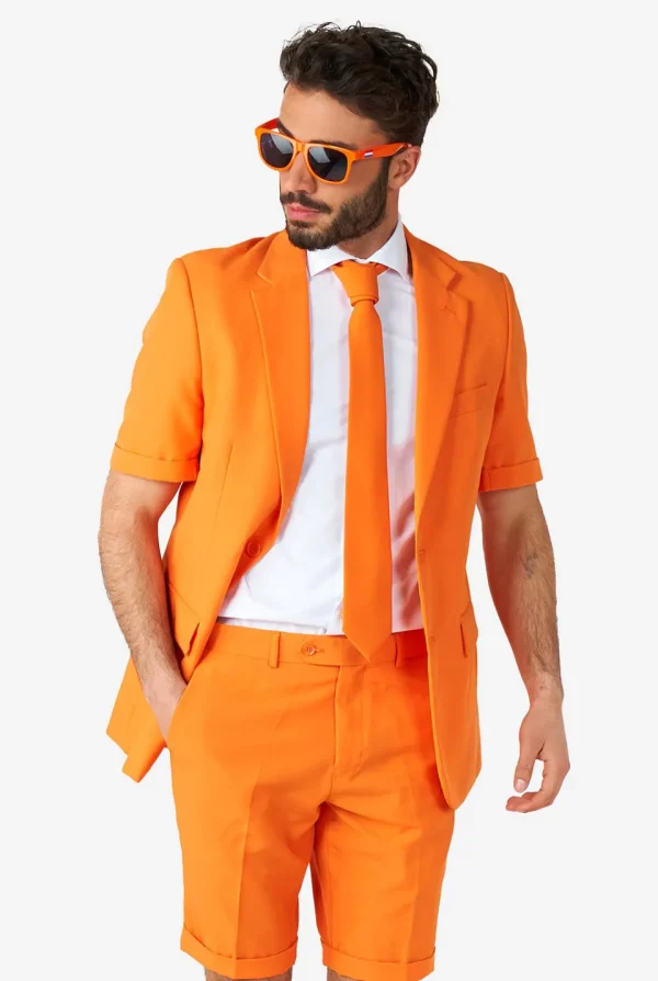 Men OppoSuits Solid Colored Suits^The Orange