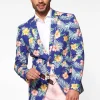 Men OppoSuits Deluxe Blazers^Tropical Flowers - Blue