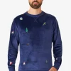 Men OppoSuits Christmas Sweaters^Velvet Navy - Xmas Icons