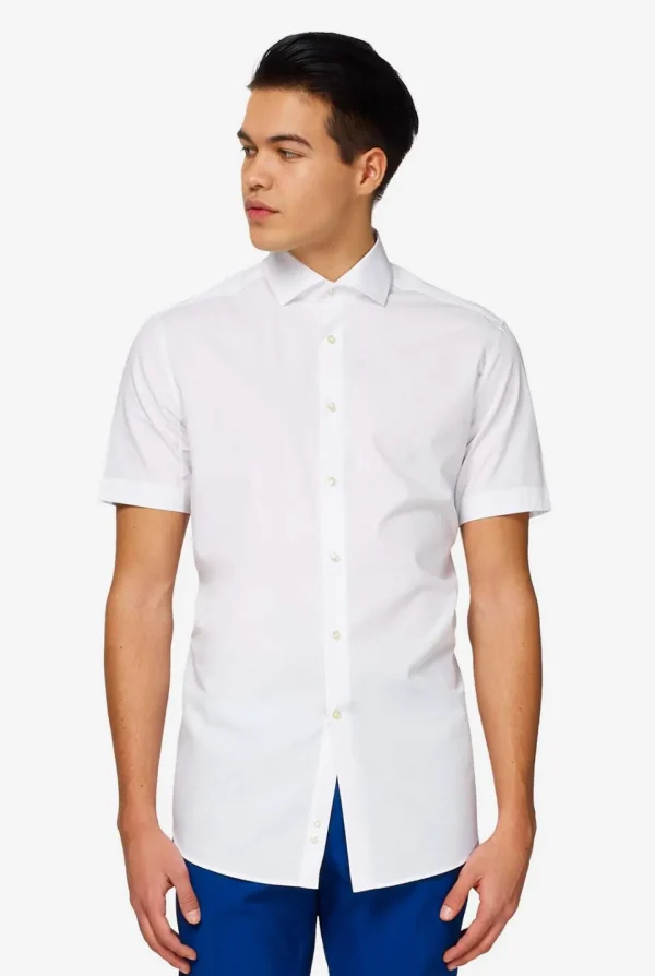 Men OppoSuits Solid Colored Shirts^White Knight