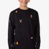 Teen Boys OppoSuits Sweaters^X-Mas Icons - Black