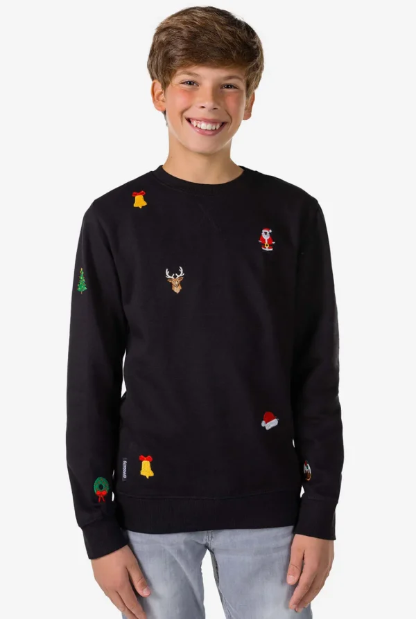 Teen Boys OppoSuits Sweaters^X-Mas Icons - Black