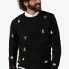 Men OppoSuits Christmas Sweaters^X-Mas Icons - Black