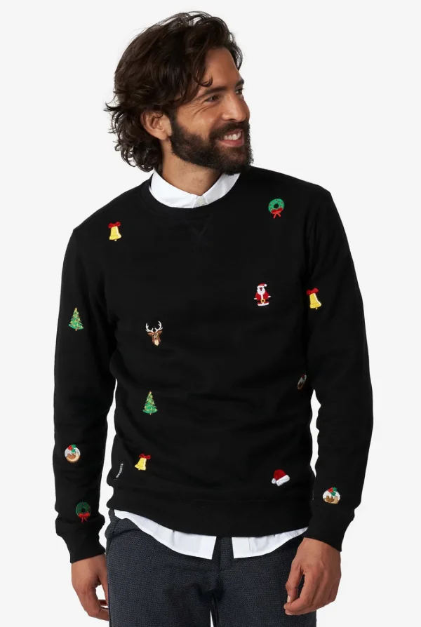 Men OppoSuits Christmas Sweaters^X-Mas Icons - Black