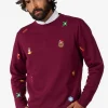 Men OppoSuits Christmas Sweaters^X-Mas Icons - Burgundy