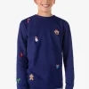 Teen Boys OppoSuits Sweaters^X-Mas Icons - Navy