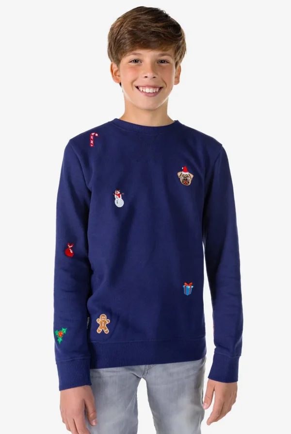 Teen Boys OppoSuits Sweaters^X-Mas Icons - Navy