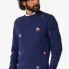 Men OppoSuits Christmas Sweaters^X-Mas Icons - Navy