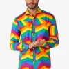 Men OppoSuits Casual Shirts^Zig Zag Rainbow