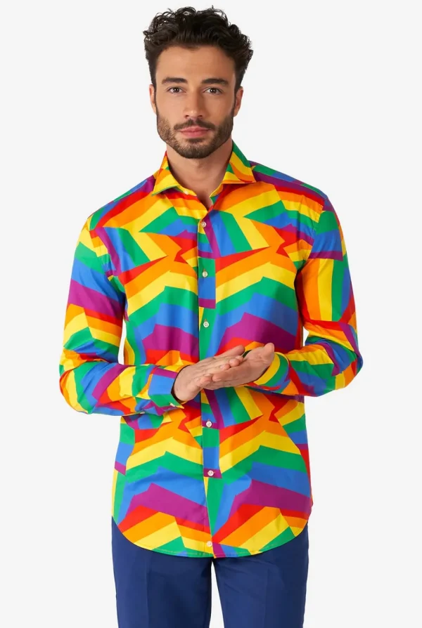 Men OppoSuits Casual Shirts^Zig Zag Rainbow