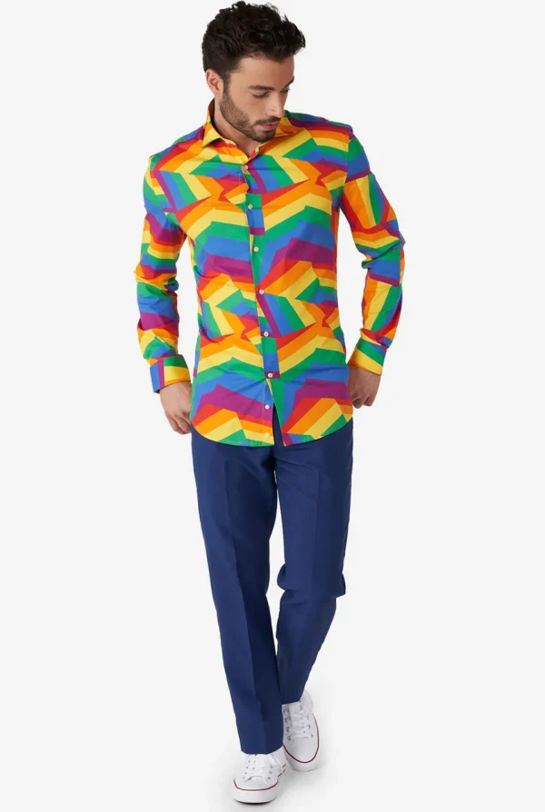 Men OppoSuits Casual Shirts^Zig Zag Rainbow